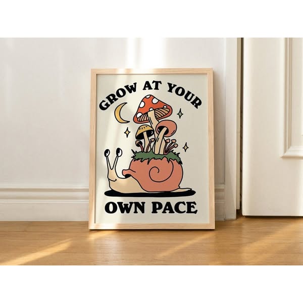 Framed "Grow At Your Own Pace" Print