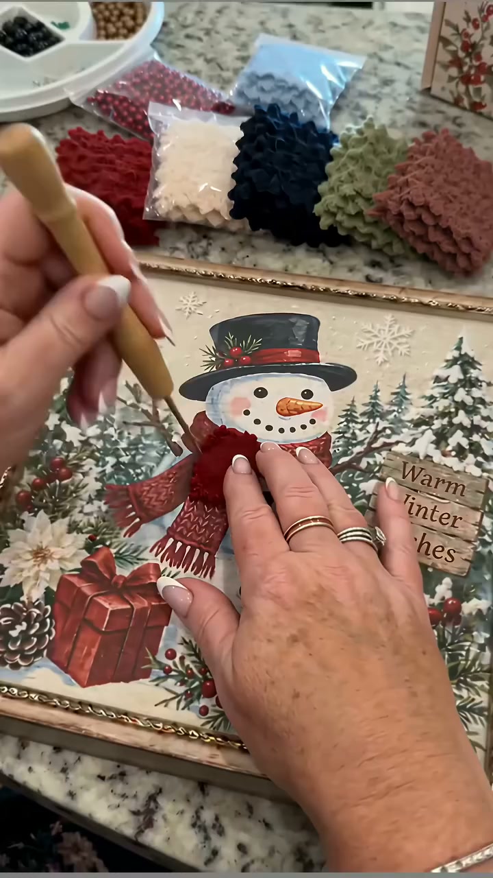 3D Christmas Fabric Poke Art Kit