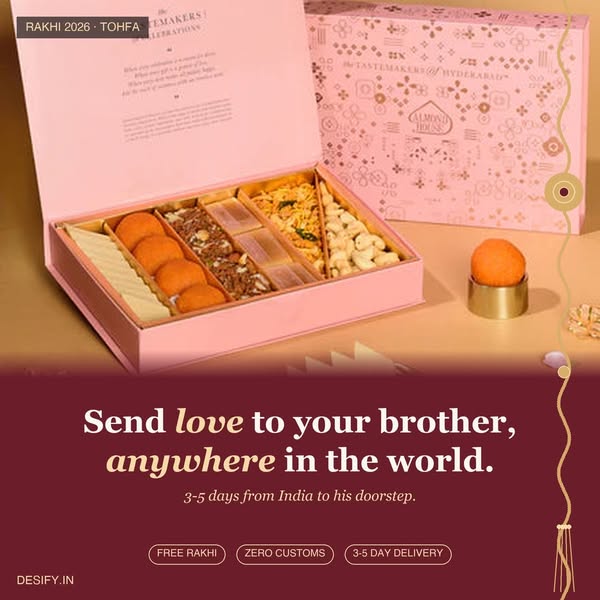 Send Rakhi 2026 · Free Rakhi + Zero Customs · USA UK CA AU EU | Desify