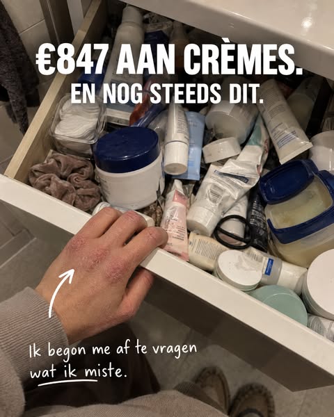 €847 aan crèmes. En nog steeds dit.
