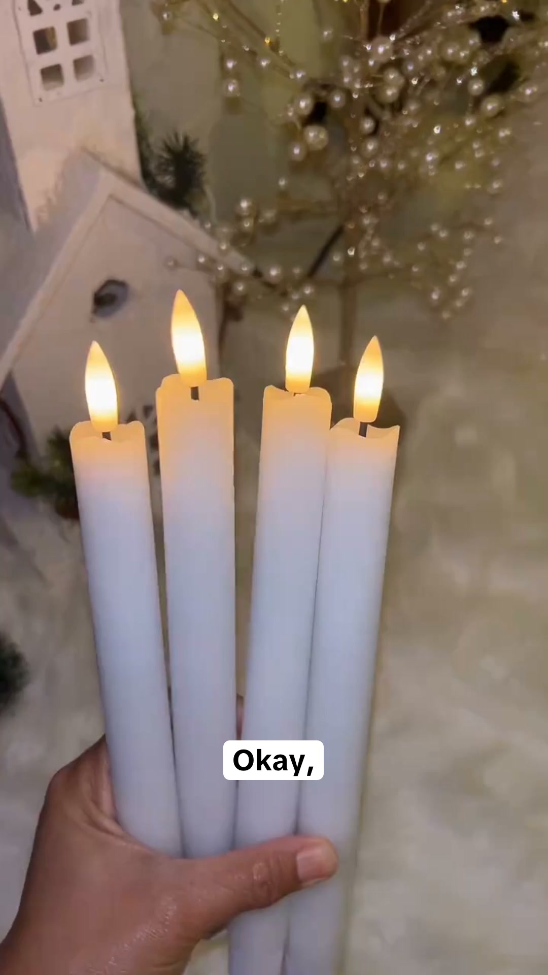 Kronelys, der oplades. Ikke skiftes.