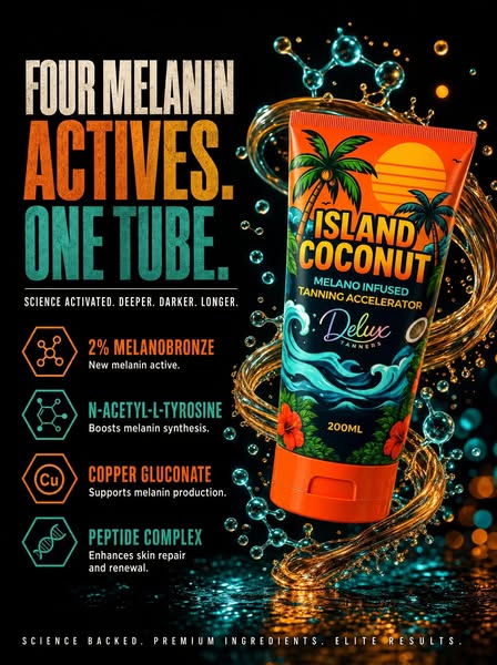 Four melanin actives. Real percentages.