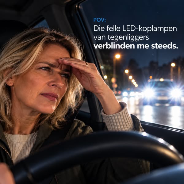 Geen last meer van felle autolampen.