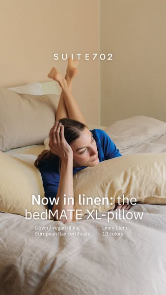 Ontdek de bedMATE. Het unieke extra lange kussen, nu met linnen sloopjes