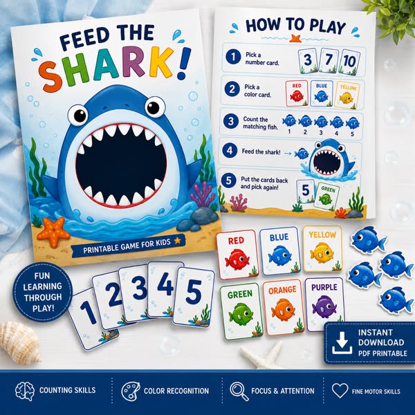 90% Off Feed The Shark Counting Game