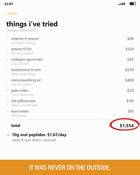 $1,554 on the outside of her face