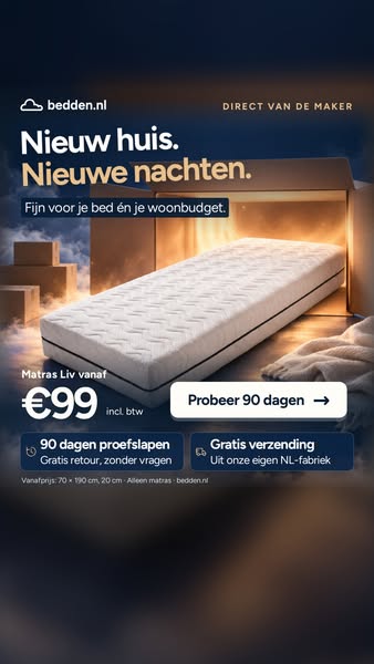 Verhuizen? Begin bij je bed