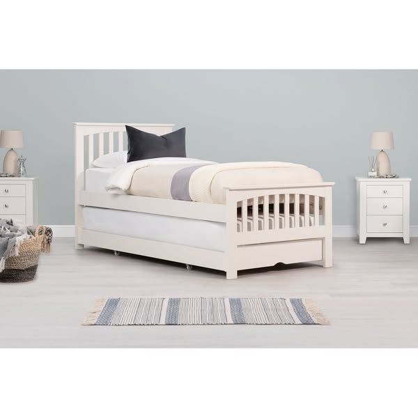 Heywood Soft White Solid Wood Guest Bed - 3ft Single