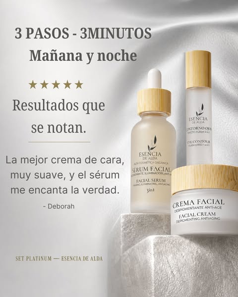 Set Platinum | Rutina Facial Antiedad Completa | Esencia de Alda