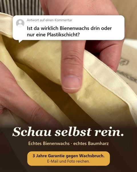 Echtes Bienenwachs? Schau selbst rein.