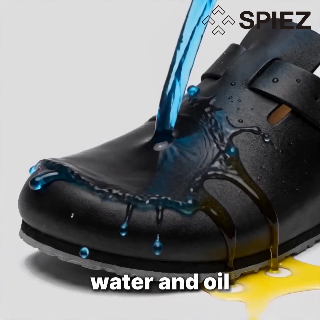 Men's Wide-Friendly Fit - Roomy toe box, oil resistant, arch support, waterproof, slip-on
