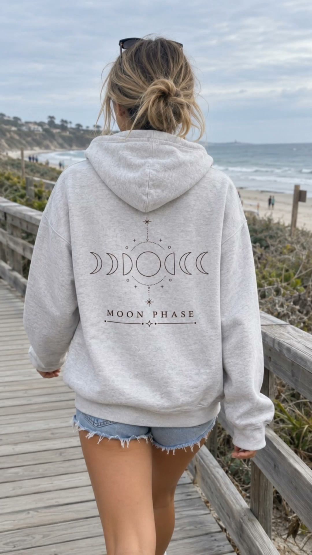 Moon Phase Celestial Graphic Hoodie