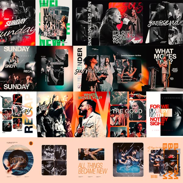 Carousel Package for Churches with Over 260 Editable Templates for Canva and Photoshop