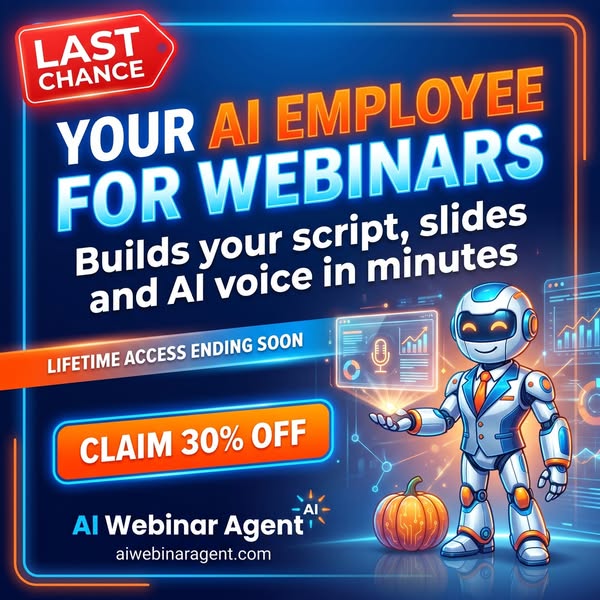 AI Webinar Agent Halloween Sale: 30% Off