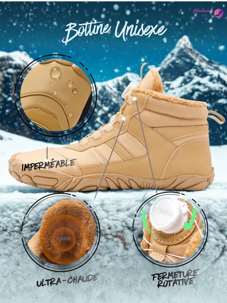 Bottines unisexes avec fermeture rotative