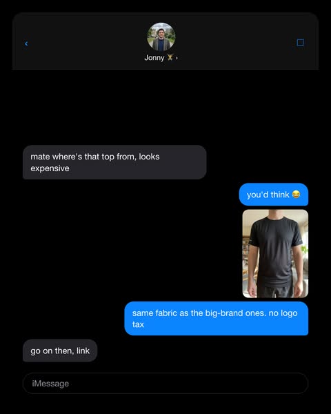 The same technical tee — without the logo tax