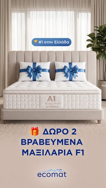 ΔΩΡΟ 2 Βραβευμένα Μαξιλάρια F1, Αξίας 180€
