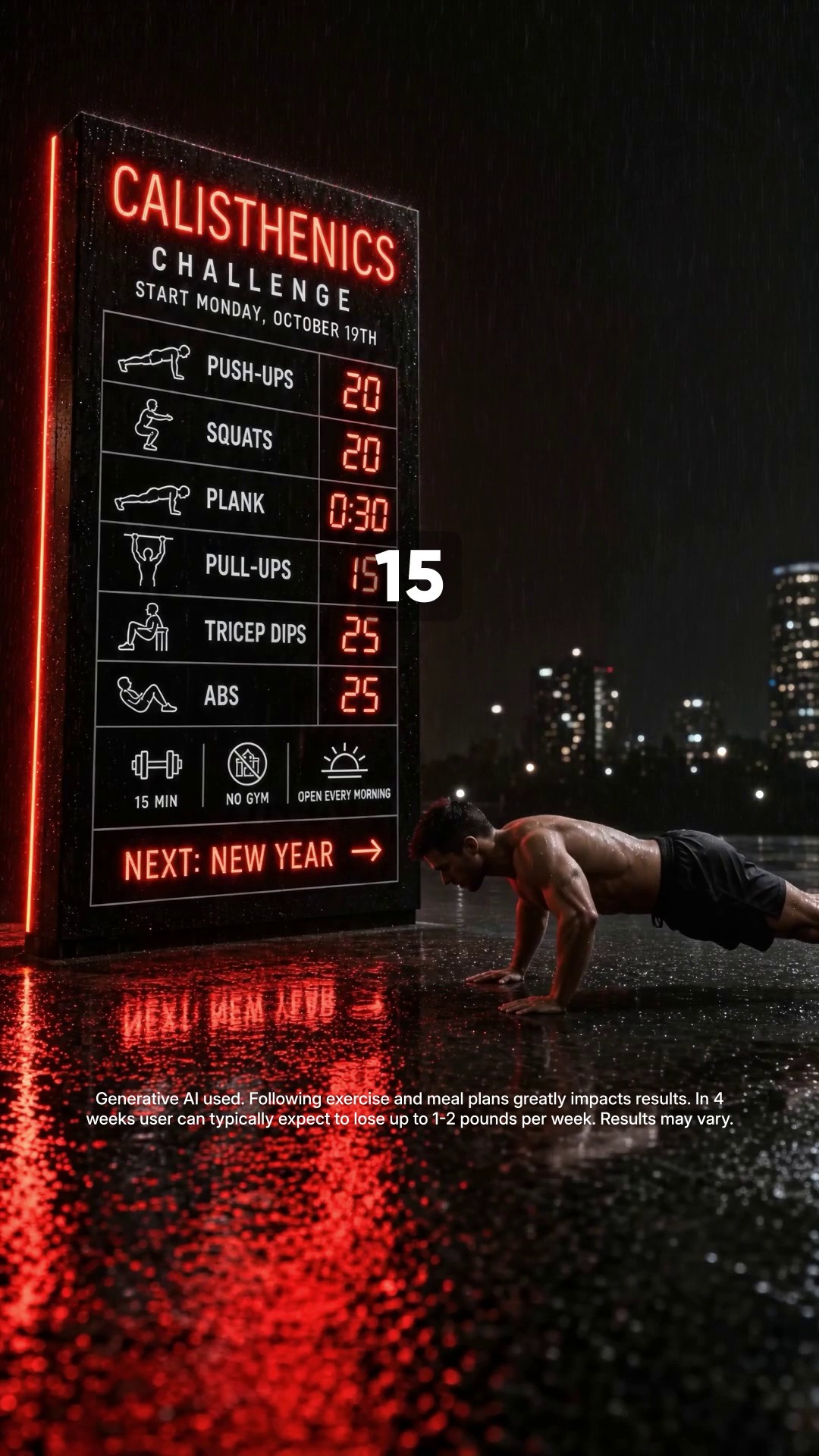For Big Guys: Start Fifteen Today. Build Steady Strength.