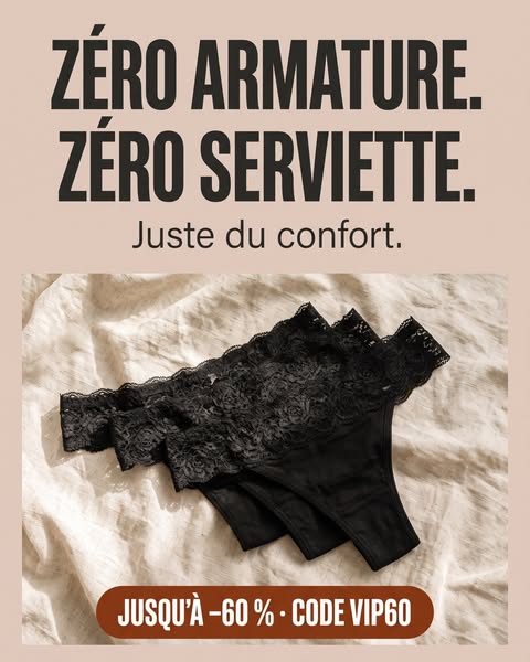 Zéro armature. zéro serviette.