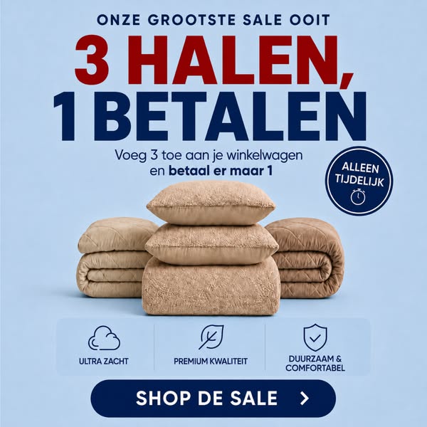 3 dekbedden halen, maar 1 betalen