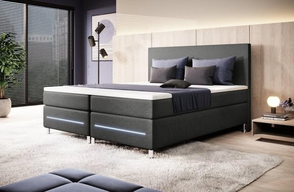 The creative behind it: Boxspringbett Simple mit LED in Stoff