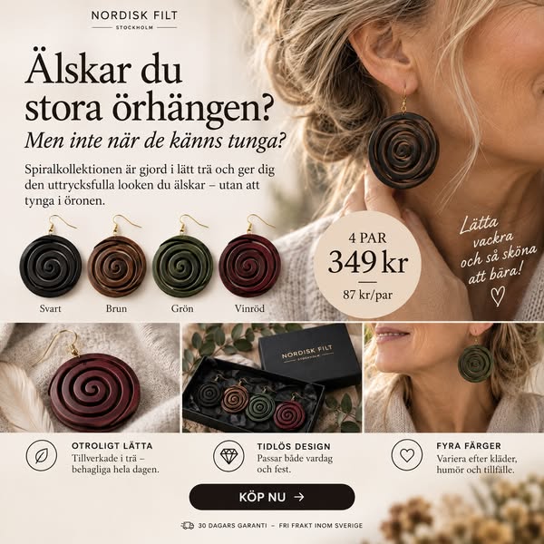 Stora örhängen utan den tunga känslan