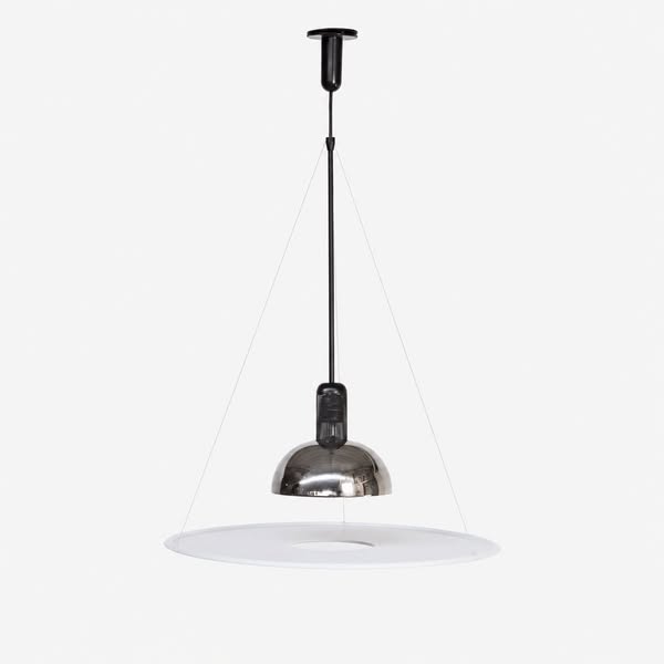 Moderne Pendelleuchte Frisbi – Verchromtes Design im Stil einer fliegenden Untertasse 15,7" / 40 cm-Chrom