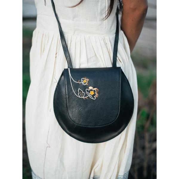 20% off - Hand Embroidered Copper Bloom Nalina Sling Bag
