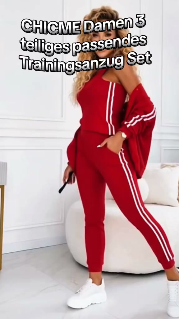 Time-Limited Special 50% OffWomen's Three-piece Baseball Jacket And Pants Set