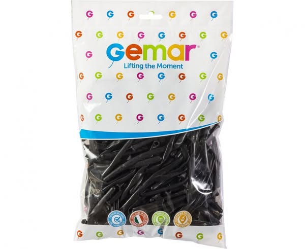 Balony Pastelowe D4 - Rurki do Modelowania Czarne 100 szt. - Gemar