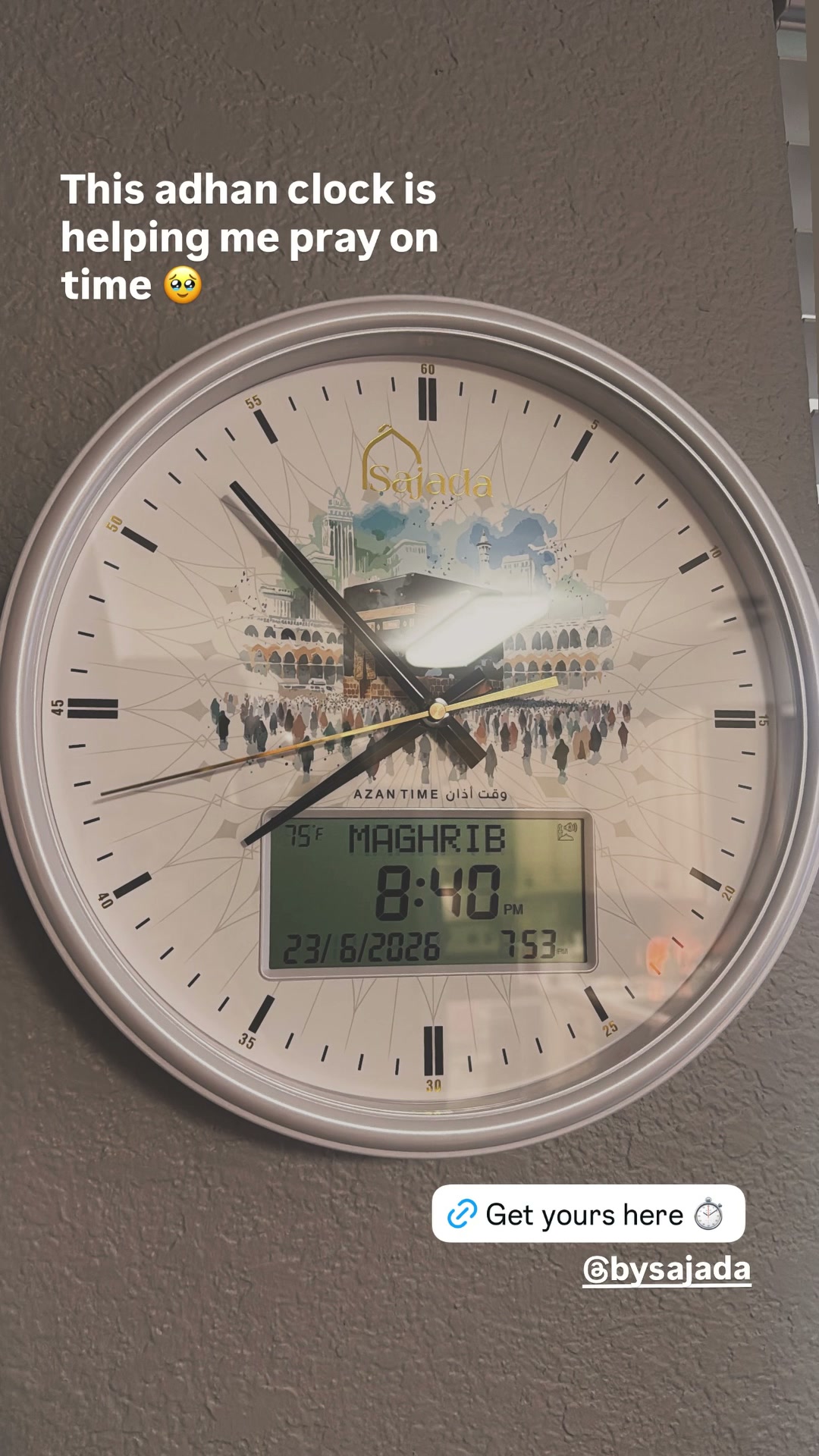 Five prayers a day. One clock to keep them all.