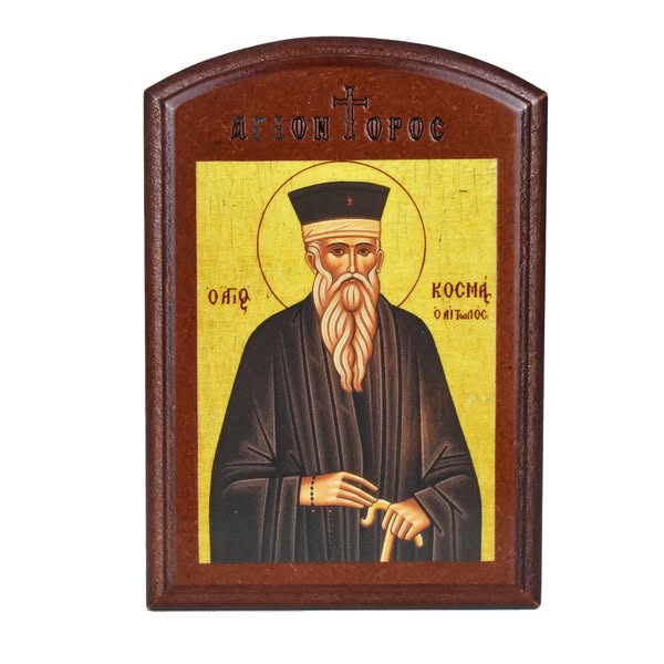 Mount AthosSaint Kosmas of Aetolia - Lithography on Wood