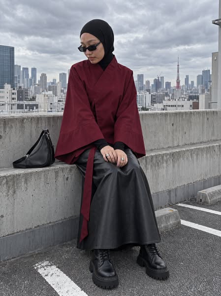 97% Cotton Asymmetrical Kimono