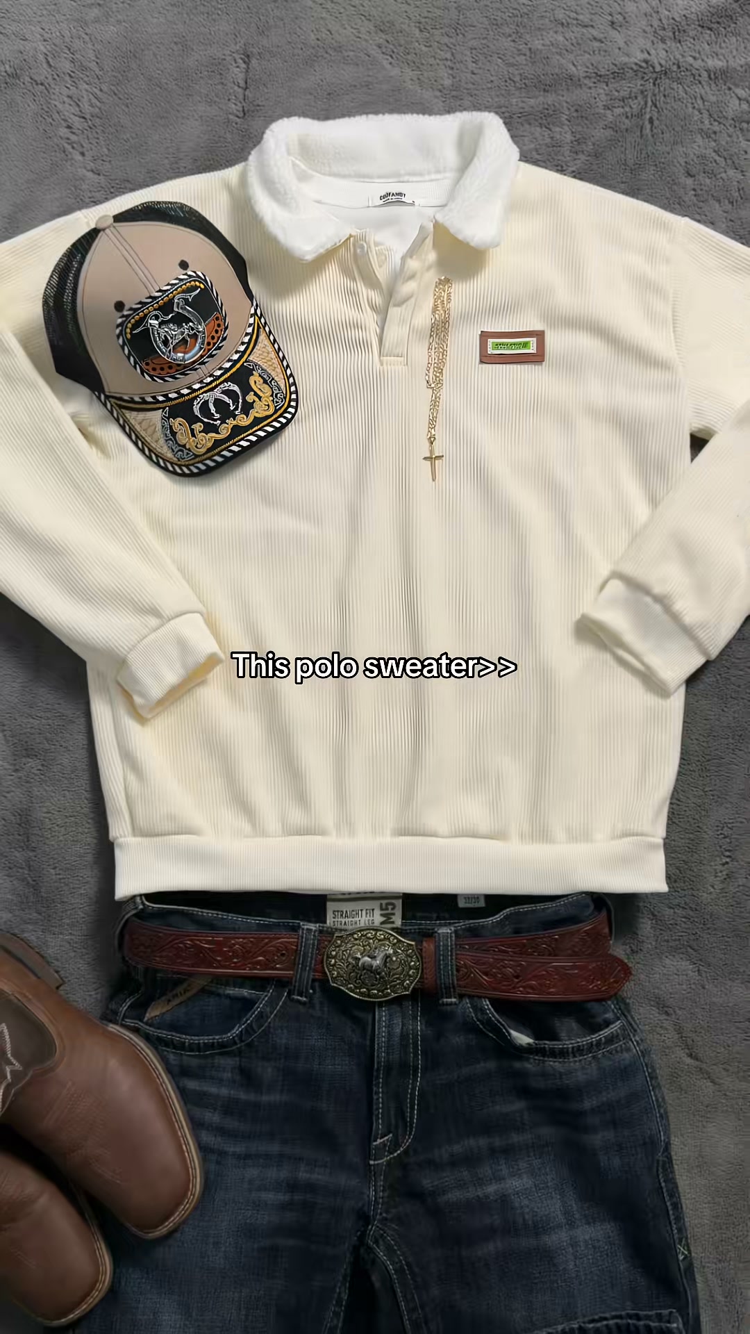 Corduroy texture. Cozy collar. Vintage energy.
