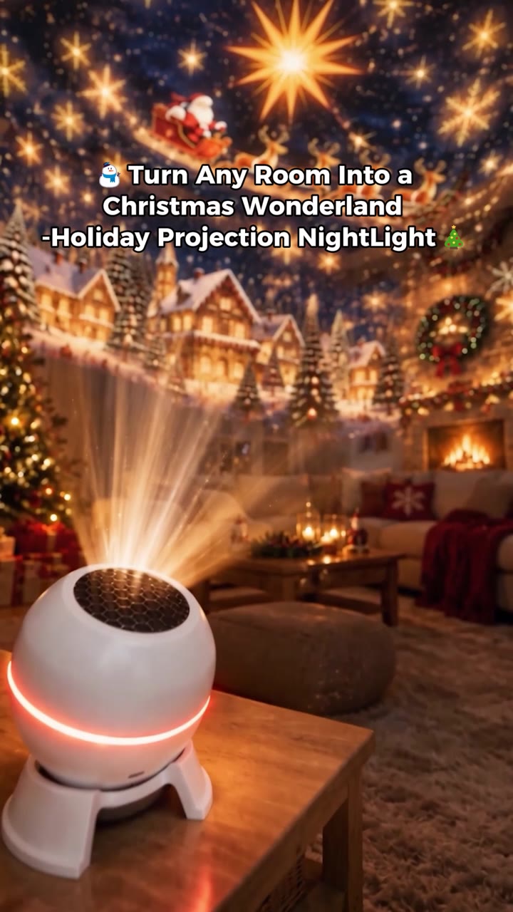 Save 48%! Magical Christmas Projection Night Light | Festive Wall & Ceiling Scenes | Cosy Christmas Evenings Made Simple