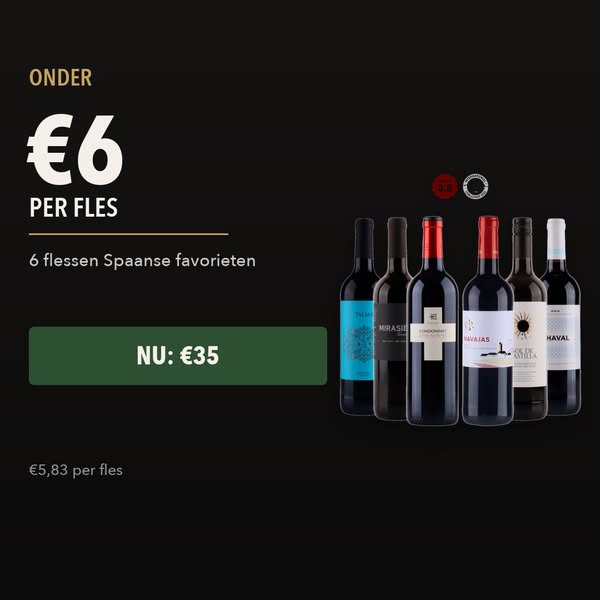 6 flessen voor €35