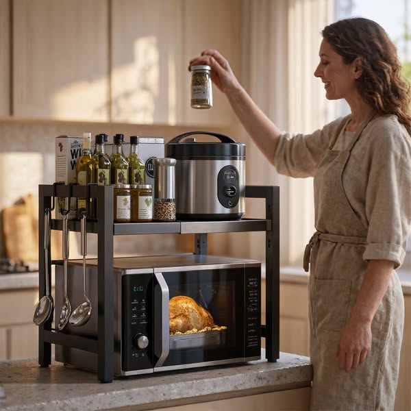 Premium Adjustable Stainless Steel Kitchen Organiser