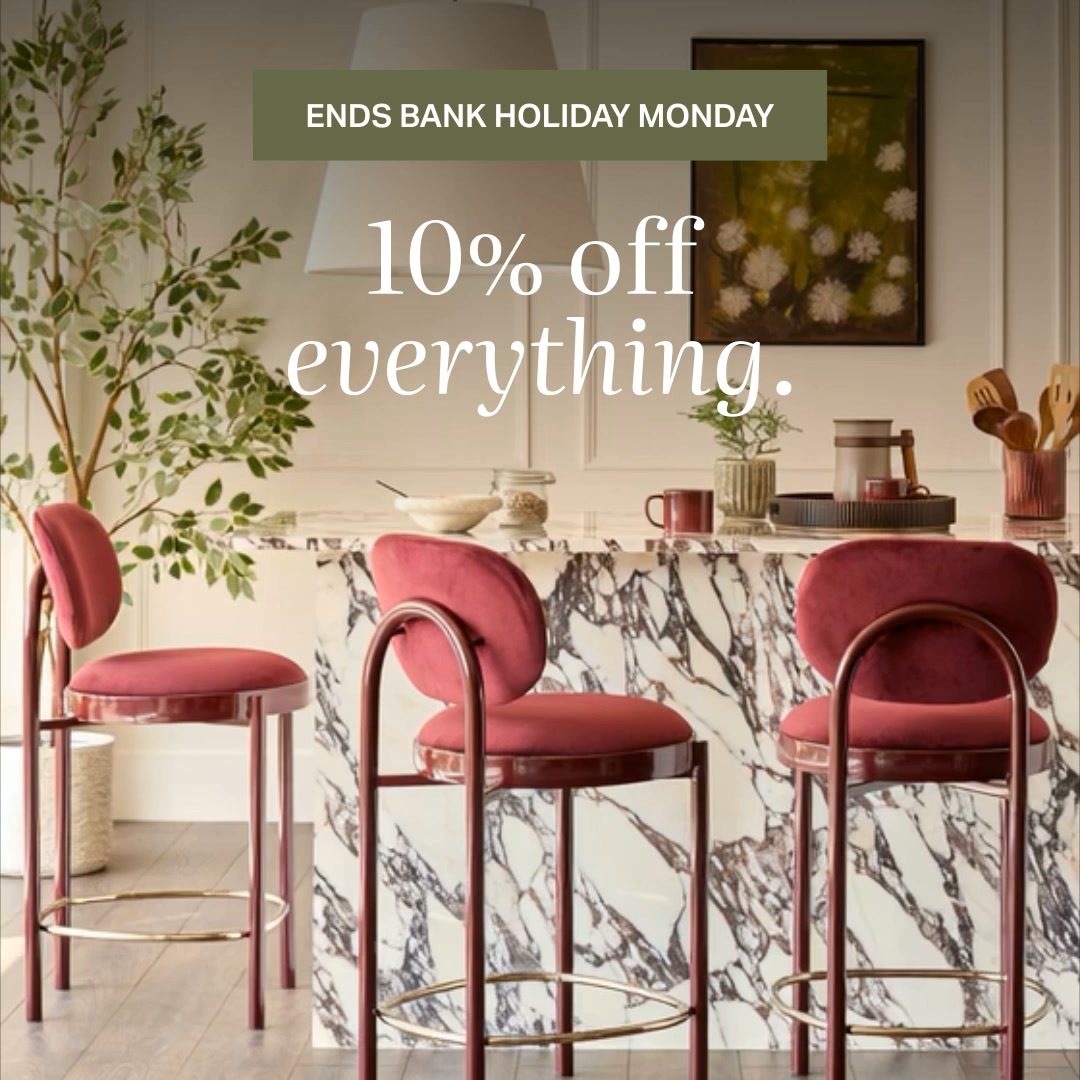 10% off everything. Ends bank holiday Monday.