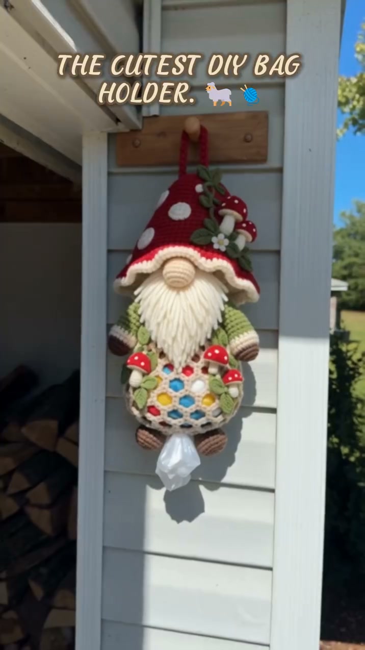 Gnome Kitchen Keepers | Crochet Bag Holder Collection