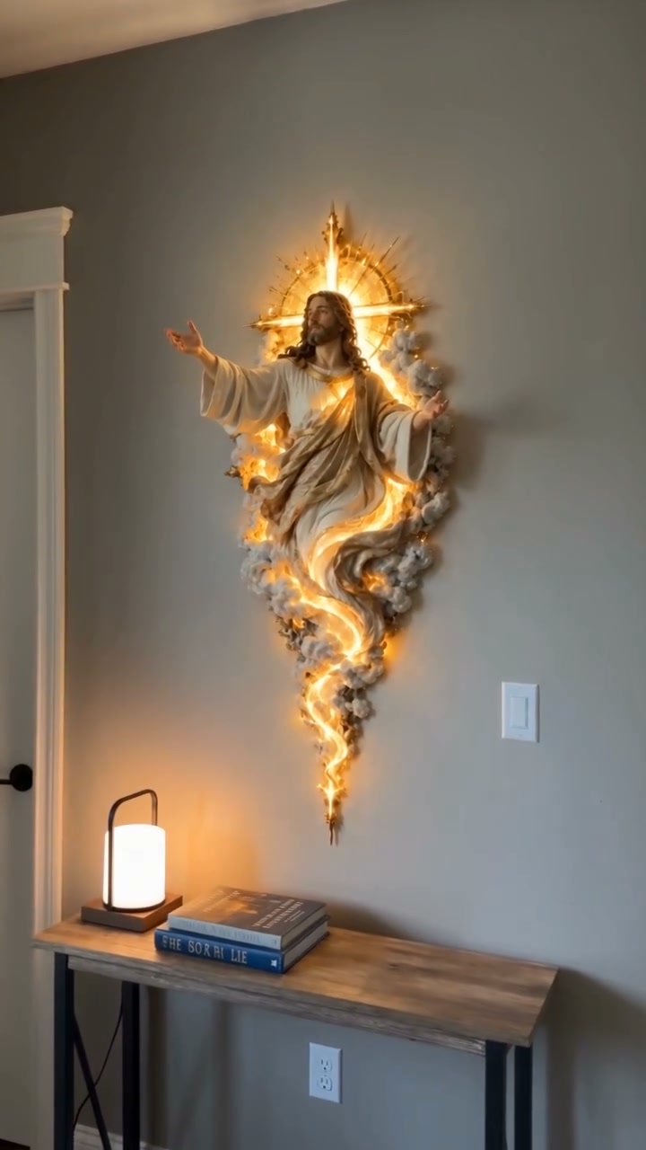 Last Day 49% OFF - Light of the World Jesus Wall Sculpture – A Radiant Symbol of Faith for the Home