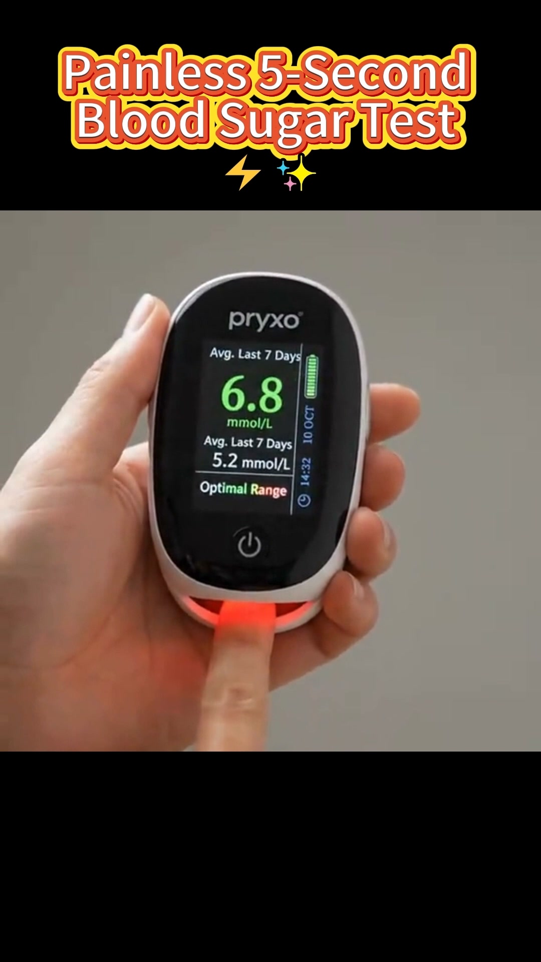No More Painful Finger Pricks! Check Blood Sugar in 3 Seconds