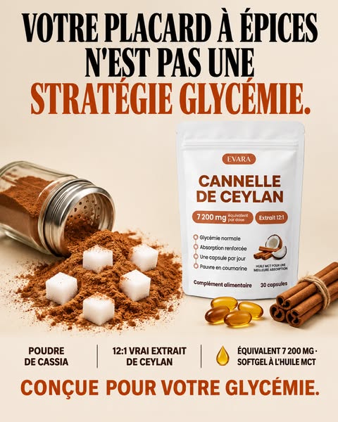 Cannelle de Ceylan — équivalent 7 200 mg, avec huile MCT