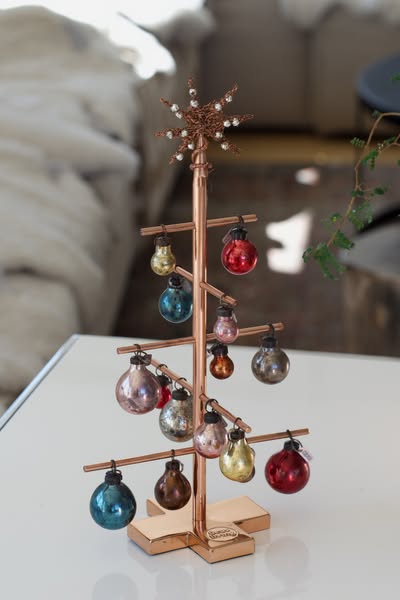 Small Copper Tree with Copper Colored Beads | Deus Living