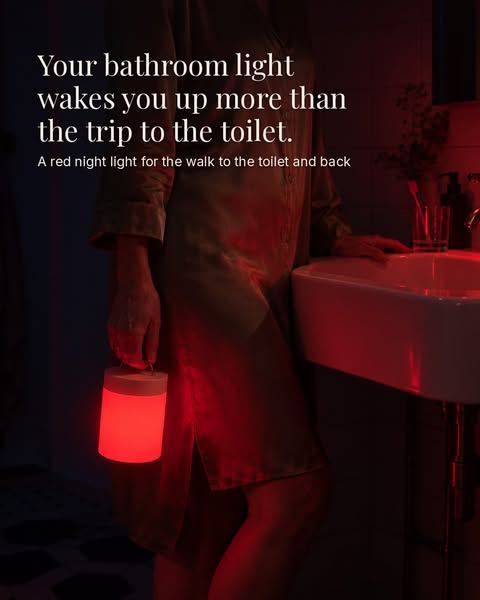 Leave the big light off. Take a red night light.