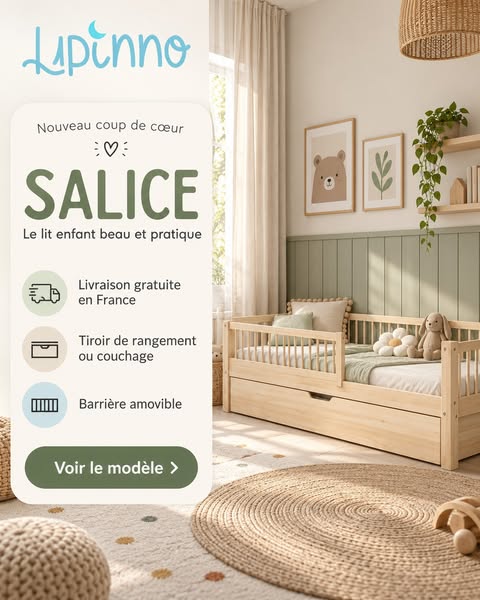 Lit enfant SALICE – beau et pratique