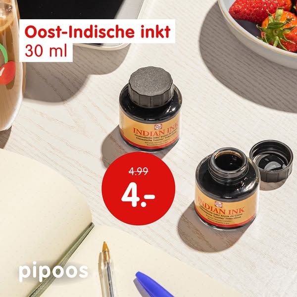 Ontdek pipoos: Oost-Indische inkt nu €4