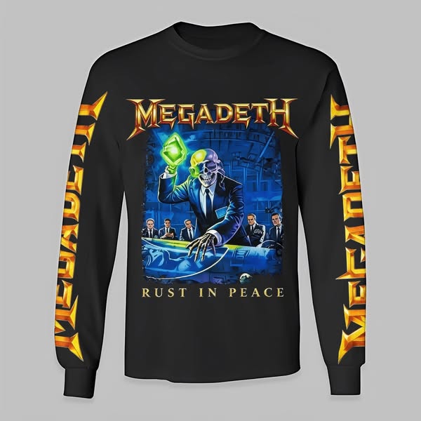 Megadeth Printed Long-sleeve T-shirt Black-XLMusic is the language of the soul.