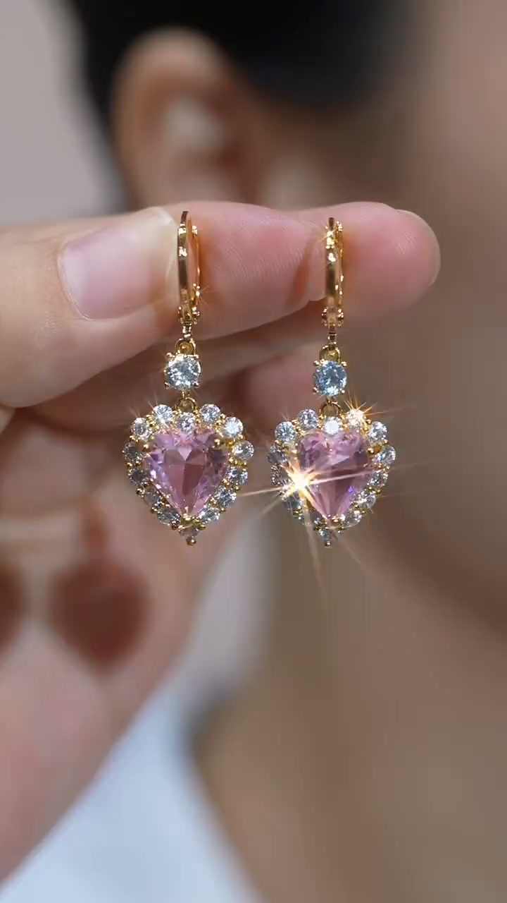 Boucles d’Oreilles Pendantes Cœur élégantes
