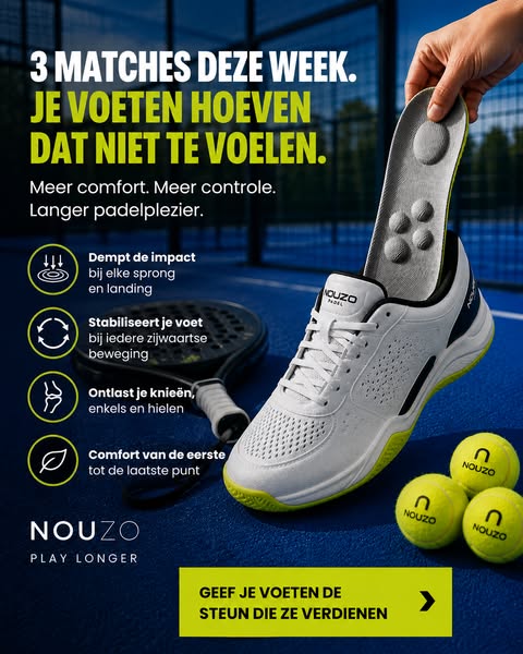 Demping, steun en versterking voor langer padelplezier
