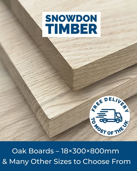 Snowdon Timber Oak Furniture Board (T) 18mm (W) 600mm (L) 800mm